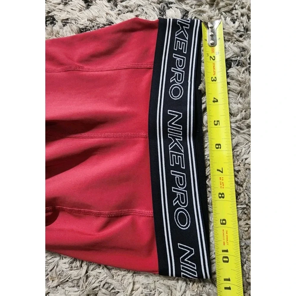 Nike Pro Dri-Fit Leggings‎ Women's XS Dark Red Black Band Logo Crossfit Active